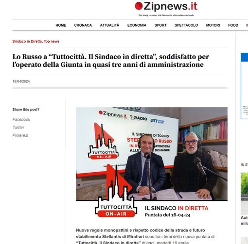 Il sindaco Stefano Lo Russo