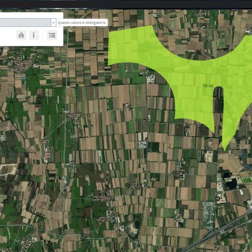 mappa dell'area di Rondissone destinata a ospitare uno dei siti