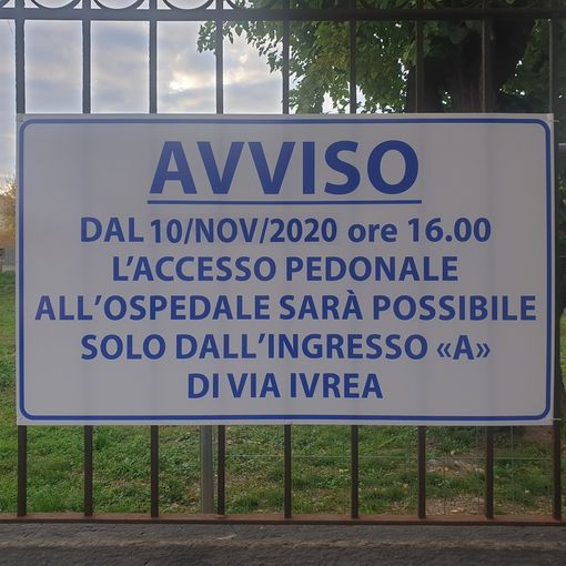Emergenza covid e rifacimento del cortile: cambiano le modalità di accesso all'ospedale di Chivasso