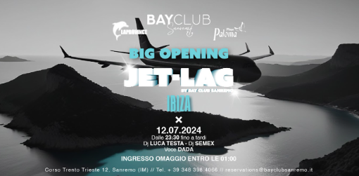 Torna il venerdì di Sanremo al Bay Club con l’inaugurazione di 'Jet Lag'
