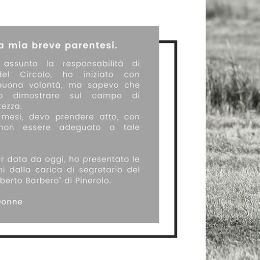 Pd di Pinerolo, Le Donne saluta così: «Non sono adeguato a tale compito»