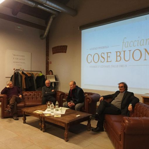 Da sinistra Nastasi, Olivero, Francia e Chiabrando alla serata di presentazione dell’evento di raccolta fondi