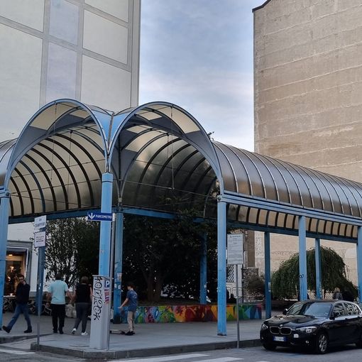 I portici blu all’incrocio tra via Buniva e via Chiappero