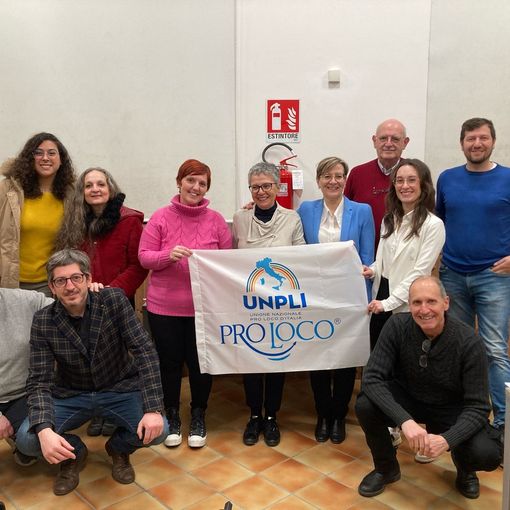 Il direttivo della Pro loco dopo la fondazione, nel febbraio 2024
