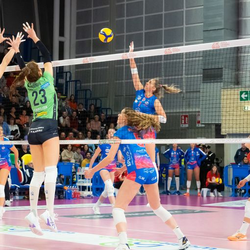 Sorokaite contro il muro bergamasco all’andata (foto di Christian Bosio)