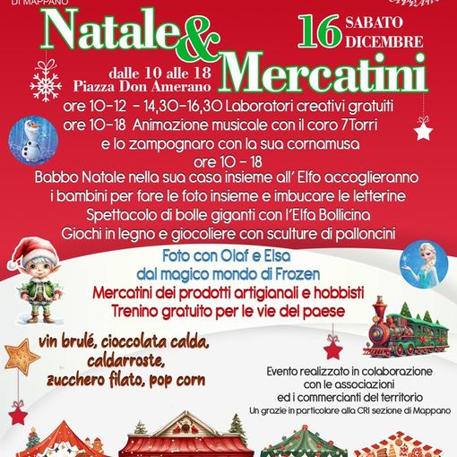 Sabato 16 Dicembre a Mappano arriva il Trenino delle feste con le bancarelle, i laboratori gratuiti per i bambini, il basket in piazza ed i giochi di una volta!