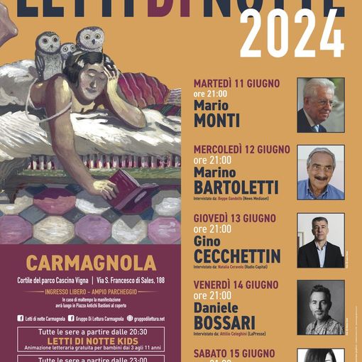 A Carmagnola torna il Festival letterario-pop “Letti di Notte”