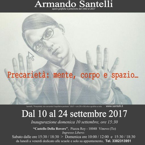Vinovo, domenica inaugura la mostra &quot;Precarietà: mente, corpo e spazio&quot;