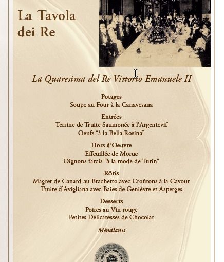 Torino: una serata alla scoperta dei sapori della Quaresima di Re Vittorio Emanuele II con Barbara Ronchi della Rocca