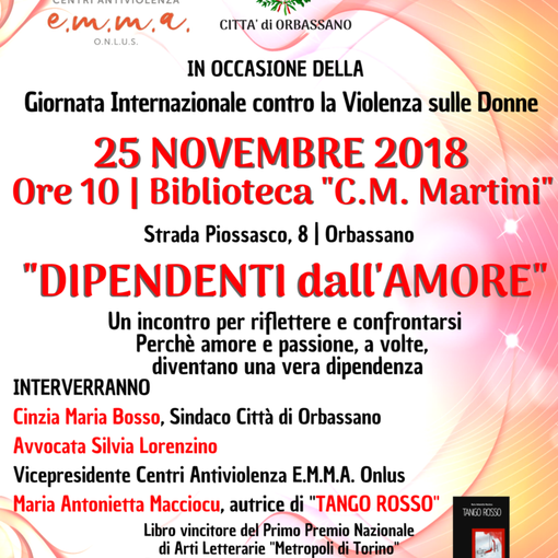 Orbassano, domenica 25 “Dipendenti dall’amore”, un incontro per riflettere