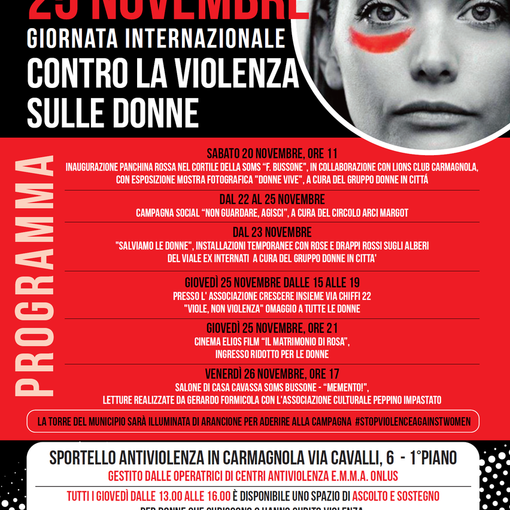Carmagnola, tante le iniziative messe in campo per dire no alla violenza sulle donne