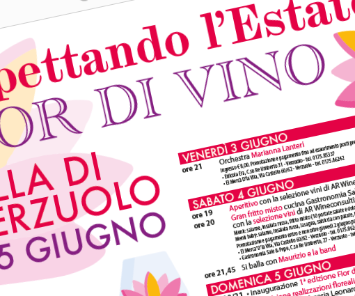 Aspettando l’estate, Pro Loco Villa di Verzuolo inaugura la stagione con Fiori di Vino