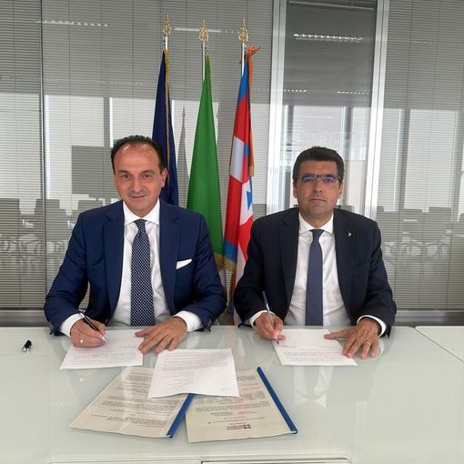 Il presidente Alberto Cirio e l'assessore Enrico Bussalino