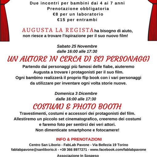 Augusta la regista. Laboratori per bambini dai 4 ai 7 anni
