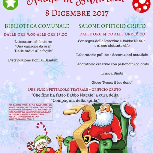Ad Alpignano &quot;Natale in biblioteca&quot; il giorno dell'Immacolata