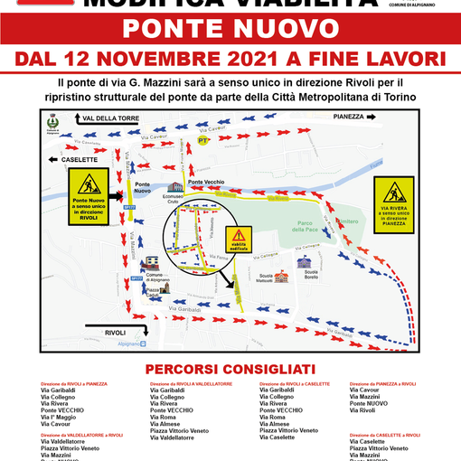 Modifiche alla viabilità per il Ponte Nuovo
