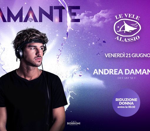 Andrea Damante protagonista di venerdì prossimo a Le Vele Alassio