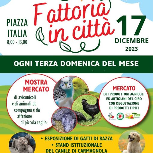 Carmagnola, domenica 17 ottavo appuntamento dell'anno con “Fattoria in Città”
