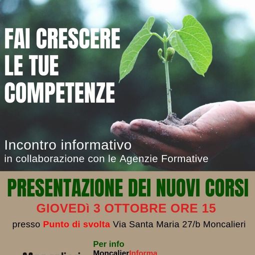 In partenza a Moncalieri i nuovi corsi di formazione proposti dalla Regione
