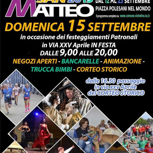 Nichelino, via XXV Aprile in Festa in occasione di San Matteo