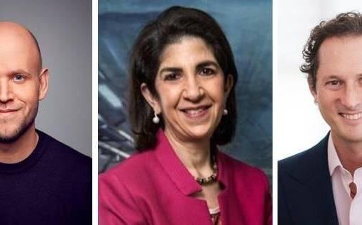 Daniel Ek, Fabiola Gianotti e John Elkann