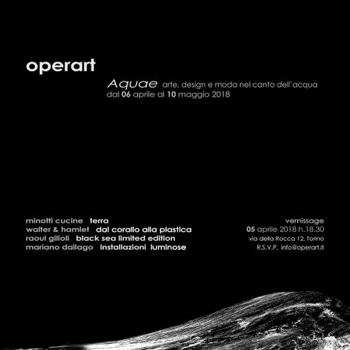 Dal 5 aprile al 10 maggio l'arte si fa design e celebra l'acqua