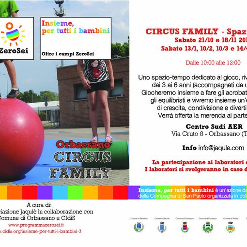 Orbassano, torna Circus Family: appuntamento da domani, sabato 21 ottobre