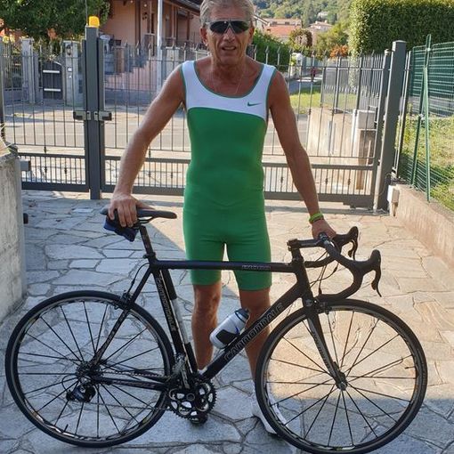 Paolo Rucchione, da Villar Dora in bici (senza sella) fino al Colle del Lys