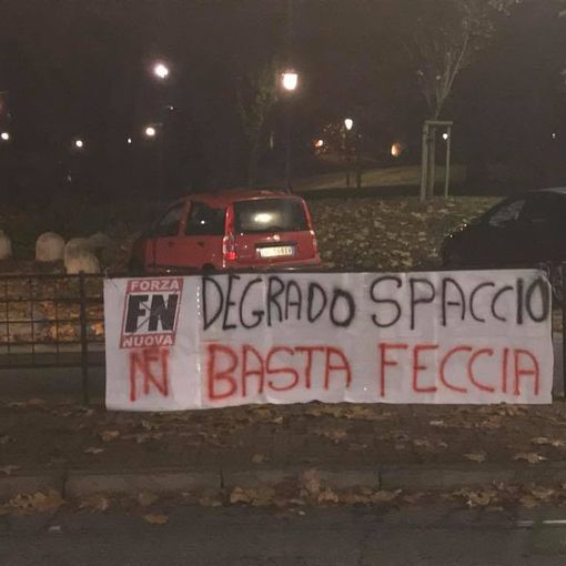 Forza nuova: passeggiata e striscione per la sicurezza al Parco del Valentino