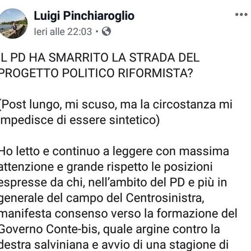 Governo con il M5S: l’ex segretario del Pd di Pinerolo lascia il partito