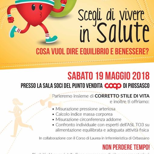 Asl To3, Piossasco: &quot;Scegli di vivere in salute&quot;