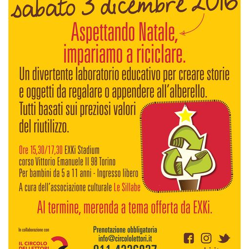 Aspettando il Natale: laboratorio per bambini sul riciclo