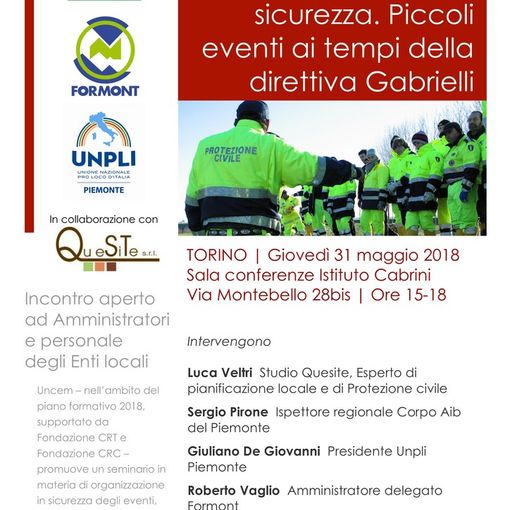 Direttiva Gabrielli e manifestazioni, seminario organizzato da Uncem