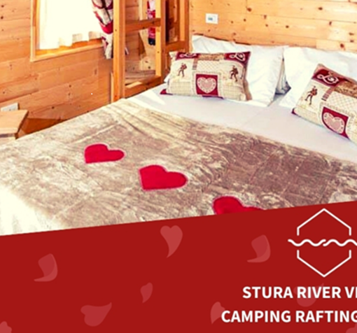A San Valentino regala un soggiorno in un romantico chalet dello Stura River Village oppure una discesa tra le rapide in Rafting