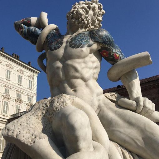 Laocoonte, scultura tatuata dell'artista piemontese Fabio Viale (attualmente in mostra al Palazzo Reale di Torino)