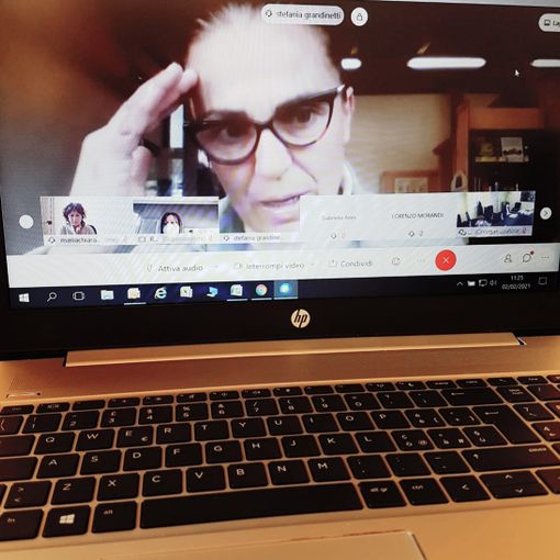 Stefania Grandinetti durante l'incontro online