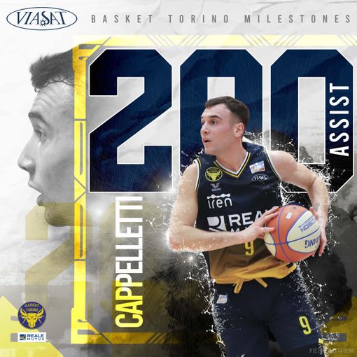 Basket, Alessandro Cappelletti raggiunge il traguardo dei 200 assist con la Reale Mutua