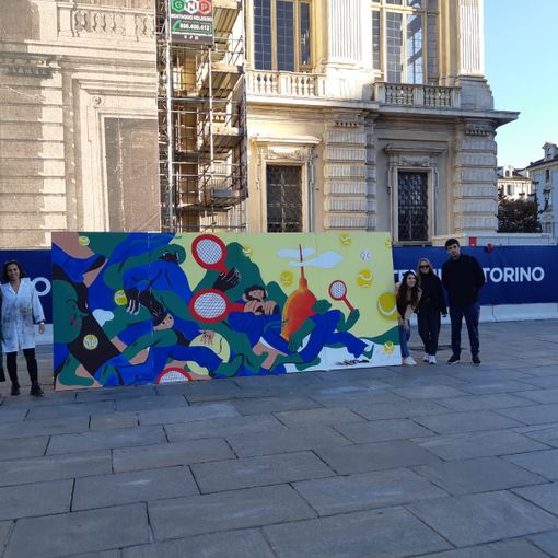 Street art e sport: il live painting degli studenti dell'Accademia di Belle Arti davanti a Casa Tennis
