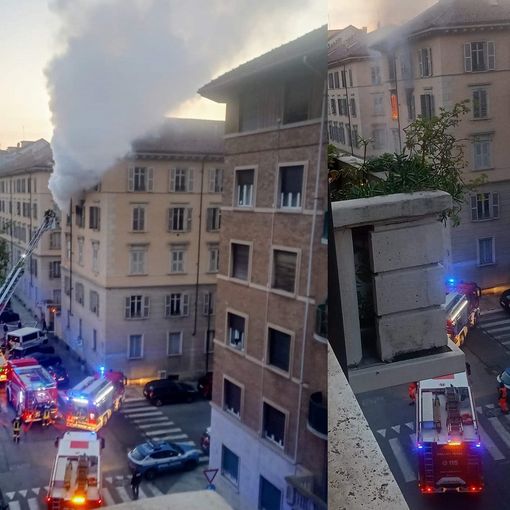 Il rogo a pochi passi del mercato (foto di Cosimo
