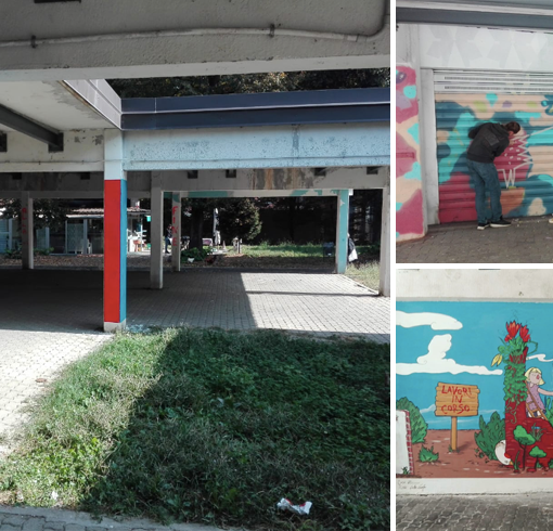 Quartiere Barca, gli studenti della scuola di pittura riqualificano il porticato di via Anglesio