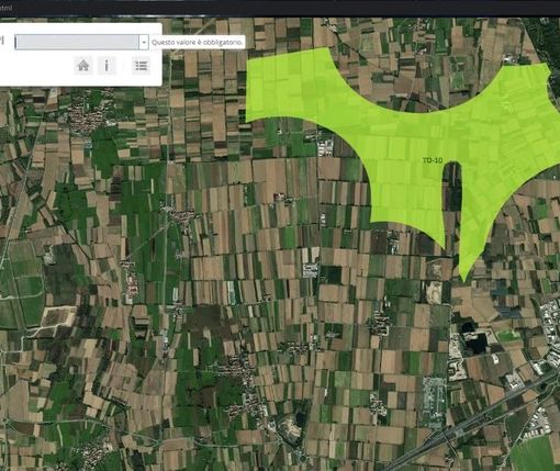 Cartina dell'area che potrebbe ospitare il deposito di scorie nucleari