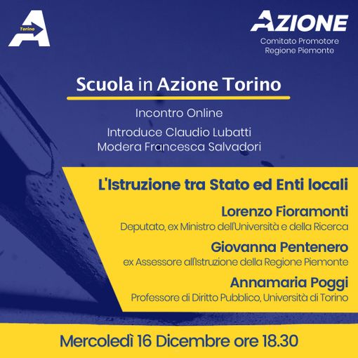 “L’istruzione tra Stato ed enti locali”: Azione e l'incontro online per parlare di scuola