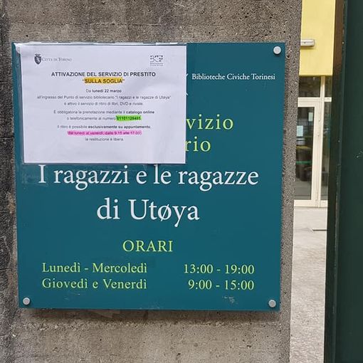Parella, la biblioteca “Ragazze e ragazzi di Utoya” riapre con il servizio “sulla soglia”