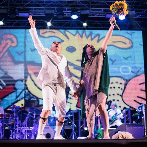 Elio e le Storie tese sul palco del Foro Festival a Carmagnola