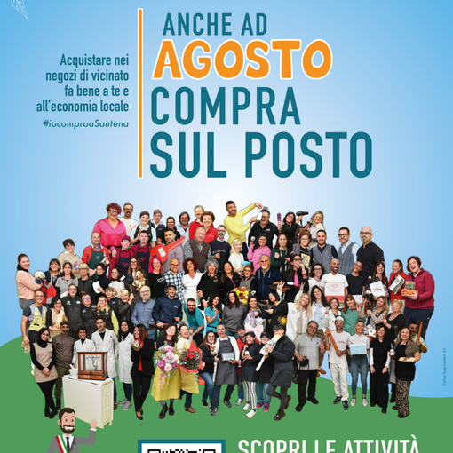 Santena, &quot;Anche ad agosto compra sul posto”: al via la nuova campagna per sostenere il commercio locale