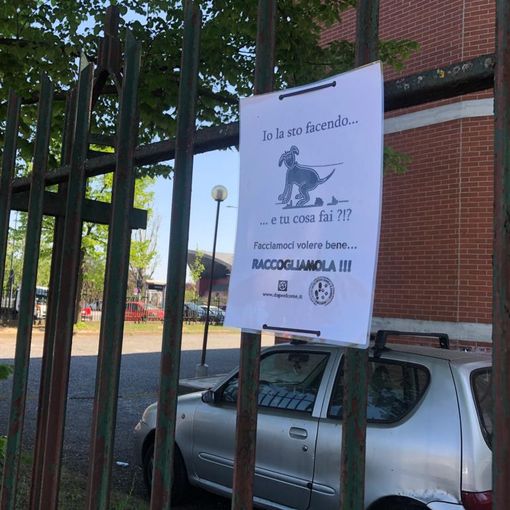 Il migliore amico dell'uomo non deve lasciar &quot;traccia&quot;: in via Caduti sul Lavoro cartelli contro i padroni maleducati