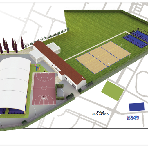 rendering di un campo sportivo