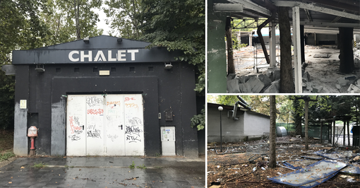 porta di ingresso di un locale pubblico in un parco