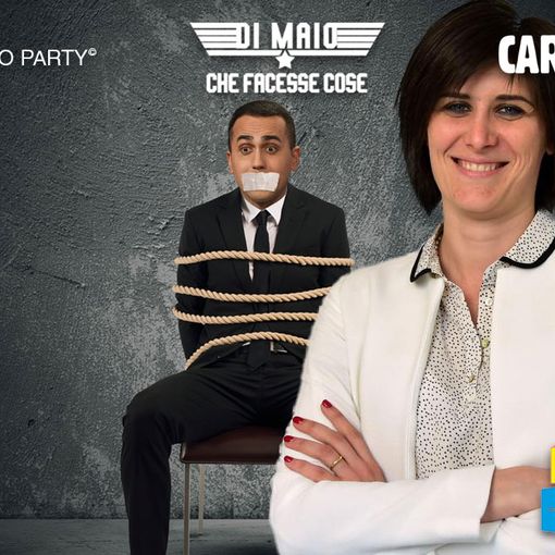 Chiara Appendino proibisce Luigi Di Maio: esposizione di manifesti satirici di Andrea Federico Cecchin