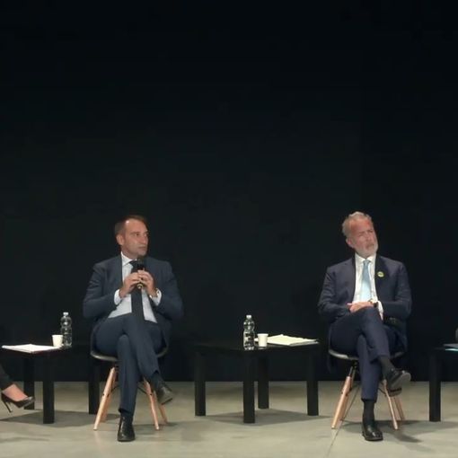 Valentina Sganga, Stefano Lo Russo, Paolo Damilano sul palco con Domenico Siniscalco